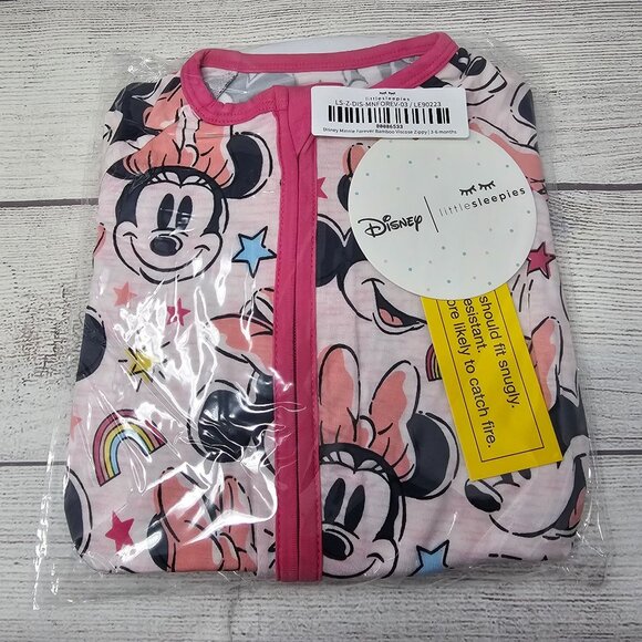 NIB Little Sleepies Disney Minnie Forever Zippy Size 3-6 months